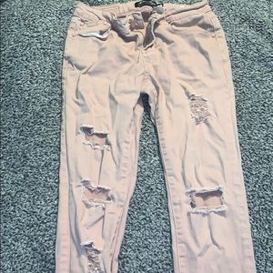 Fashion nova pink skinny ripped jeans
